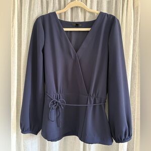 J. Crew Deep Blue Wrap Blouse size 12T